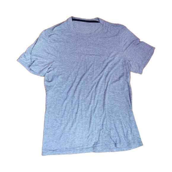 Lululemon The Fundamental Shirt Heather Blue Tee Men's Medium - Breathable Gym - Picture 1 of 8